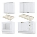 Ver imagem 3 de Cozinha Completa Americana 4 Peças com Balcão Forno de Embutir Branco - Móveis Henn
