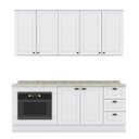 Ver imagem 1 de Cozinha Completa Americana 4 Peças com Balcão Forno de Embutir Branco - Móveis Henn