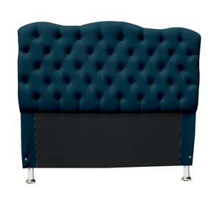 Cabeceira Decorativa Capitonê para Cama Box Casal Queen - Suede - Sv Decor:azul Marinho