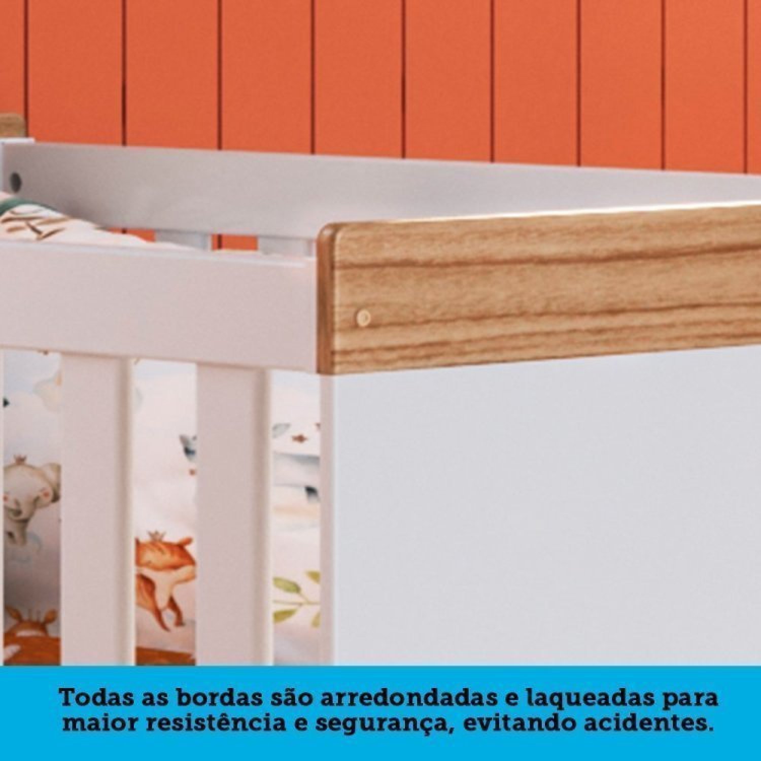 Quarto de Bebê Berço Americano e Guarda Roupa com Janelas Retangulo Cocada - 11
