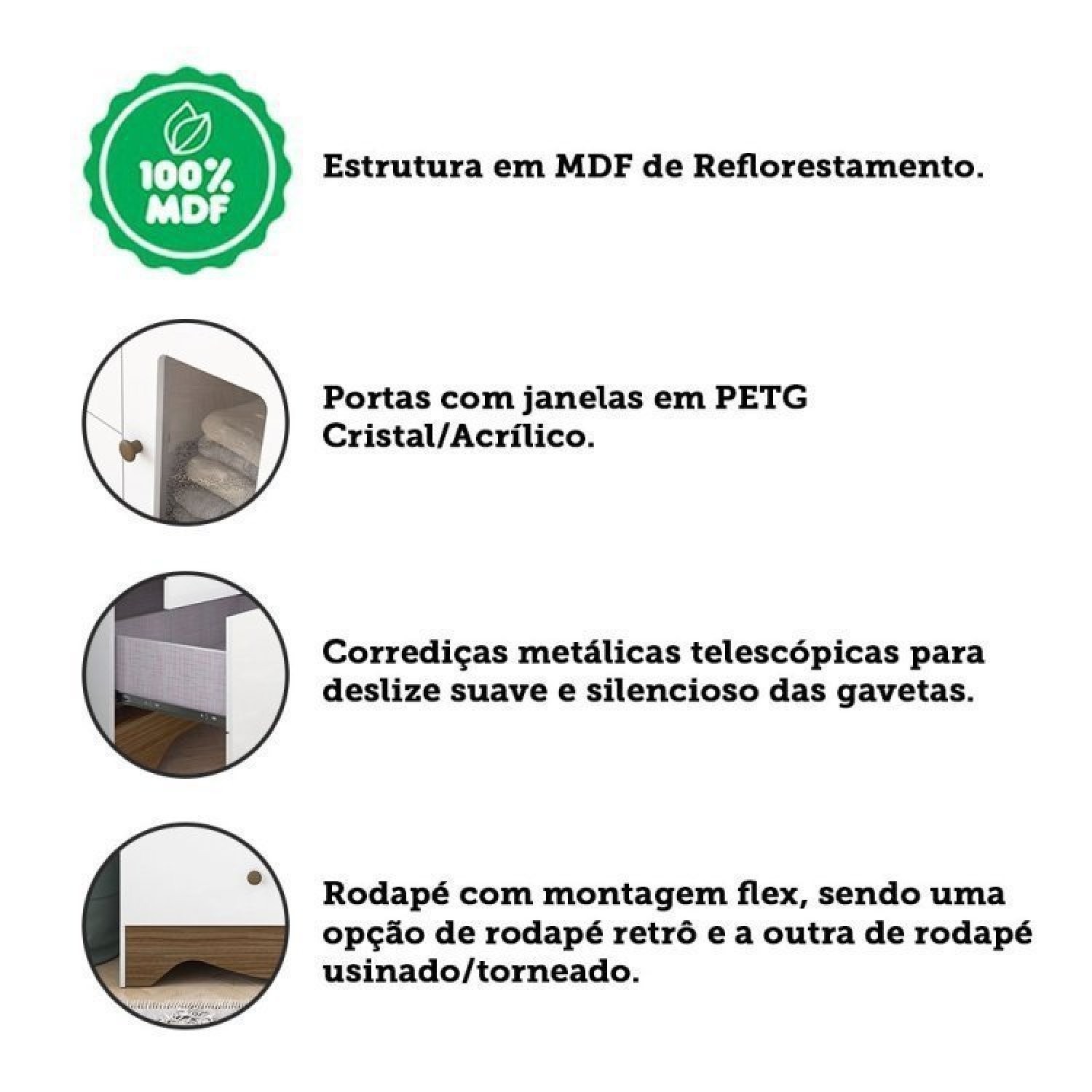 Quarto de Bebê Berço Americano e Guarda Roupa com Janelas Retangulo Cocada - 15