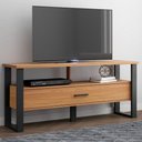 Ver imagem 2 de Rack para Sala de Estar Tv 55 Pol 1 Gaveta York D03 Freijó Preto Fosco - Lyam Decor