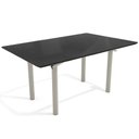 Ver imagem 1 de Mesa de Sala Jantar Elba Tampo Madeirado C/ Vidro 160cm Niquel/preto - Kappesberg