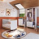 Ver imagem 2 de Quarto de Bebê Guarda Roupa 3 Portas Cômoda e Berço Americano Cocada