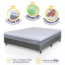 Ver imagem 4 de Conjunto Box Cinza Durban Cinza Espuma D28 Viúva 128x188x57 - King House