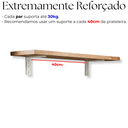 Ver imagem 2 de Dois Suportes Mão Francesa para Prateleira Tipo L Embutido 15cm Design Moderno Branco