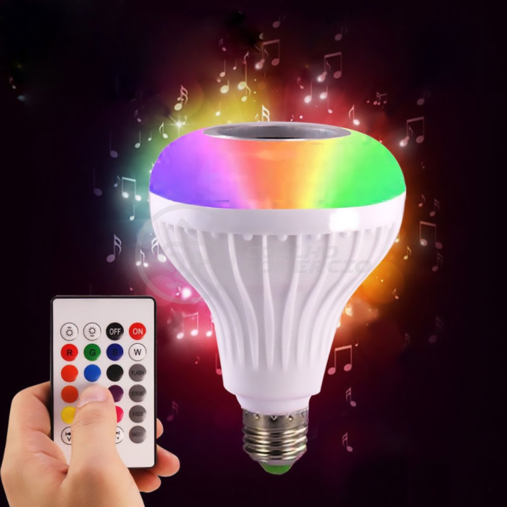 Lâmpada Led 12w E27 Rgb Colorida com Caixa de Som Bluetooth e Controle Remoto - 1