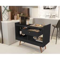 Aparador Buffet Retrô Pés Palito e Divisor de Ambientes Jb 4064 Cor Preto - Comprar Moveis em Casa - 1