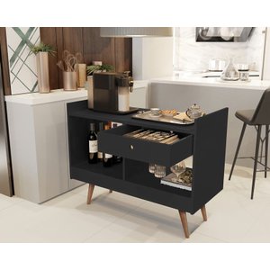 Aparador Buffet Retrô Pés Palito e Divisor de Ambientes Jb 4064 Cor Preto - Comprar Moveis em Casa