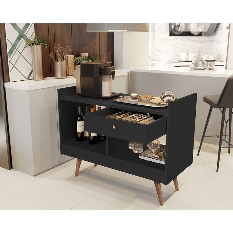 Aparador Buffet Retrô Pés Palito e Divisor de Ambientes Jb 4064 Cor Preto - Comprar Moveis em Casa Aparador Buffet Retrô Pés Palito e Divisor de Ambientes Jb 4064 Cor Preto - Comprar Moveis em Casa