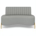 Ver imagem 4 de Sofá 2 Lugares 135cm Pés Aço Dourado Tamar Boucle Cinza Z08 - Mpozenato