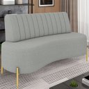 Ver imagem 2 de Sofá 2 Lugares 135cm Pés Aço Dourado Tamar Boucle Cinza Z08 - Mpozenato