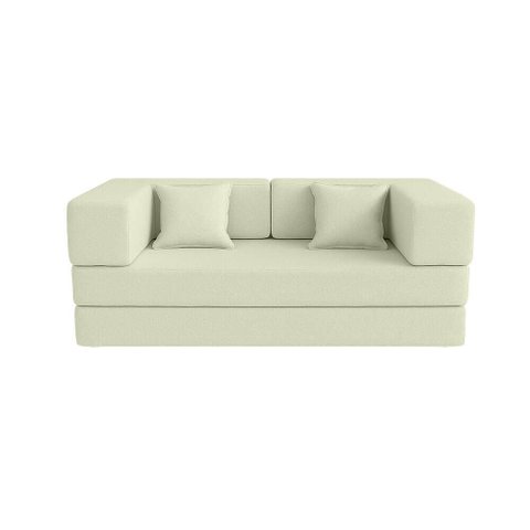 Sofá 2 Lugares Julia 100 % Espuma Tecido Boucle:boucle Creme