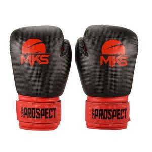 Luva de Boxe Muay Thai Mks Combat New Prospect Black & Red 16 Oz
