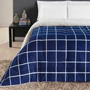 Ver imagem 3 de Coberdrom Cobertor Comfort Solteiro 01 Peça Tecido Sherpa Manta Flannel Quadriculado - Azul