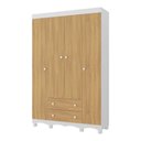 Ver imagem 2 de Guarda-roupa Infantil 122cm 4 Portas e 2 Gavetas Dengo Multimóveis Mp4438 Branco/madeirado Branco/
