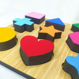 Formas Geométricas Brinquedo de Encaixe Educativo em Madeira - 5