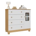 Ver imagem 2 de Cômoda Infantil 95cm 1 Porta com Vidro e 4 Gavetas Sol Multimóveis Mp4422 Madeirado/branco
