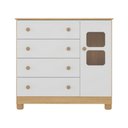 Ver imagem 5 de Cômoda Infantil 95cm 1 Porta com Vidro e 4 Gavetas Sol Multimóveis Mp4422 Madeirado/branco