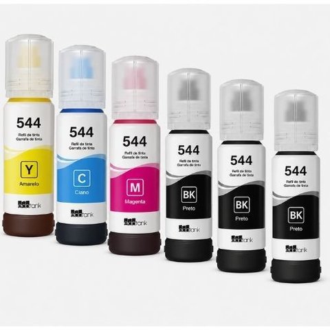 Combo 6 Refil Tinta Compatível 544 p/ L3110 L3150 L3160 L3250