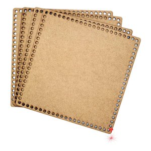 03 Fundo Base Cesto Crochê Fio de Malha Mdf Cru 35cm Quadra.