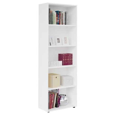 Estante Livreiro 5 Prateleiras 180x60 Cm Branco Arly