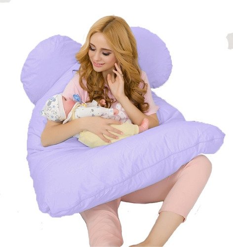 Almofada Extra Grande P/grávida Dormir De Lado Envio Rápido - Lilás - 4