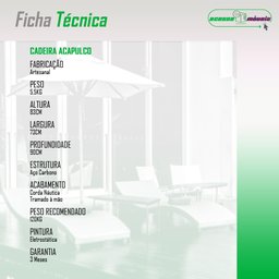 Conjunto 3 Cadeiras para Area Externa Acapulco em Aço Carbono e Corda Náutica - 7