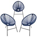 Ver imagem 2 de Conjunto 3 Cadeiras para Area Externa Acapulco em Aço Carbono e Corda Náutica