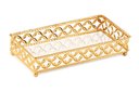 Ver imagem 3 de Kit 02 Bandejas Decorativas Metal Dourado com Espelho 12021 Mart