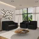 Ver imagem 2 de Kit Sofá 2 Lugares Namoradeira com 2 Poltronas de Barbearia Preto