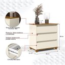 Ver imagem 3 de Mini Cômoda E-J Modelo Retrô Com Pés em Madeira Maciça Puxadores Internos e Tampo Em MDF 3 Gavetas C