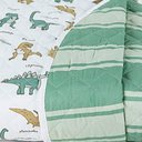 Ver imagem 6 de Kit Cobre Leito Colcha Solteiro Infantil Lutti Dupla Face 200 Fios 2 Peças Dinossauro Verde