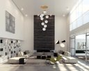 Ver imagem 2 de Pendente Moderno Dourado 50cm Pé Direito Alto Sala Escada Arevo Iluminação 82dr9 Jabuticaba Vidro Le