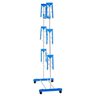 Varal 3 Andares Roupa Dobrável Aço 4 Rodas Reforçado Azul - 4