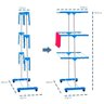 Varal 3 Andares Roupa Dobrável Aço 4 Rodas Reforçado Azul - 7