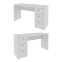 Ver imagem 2 de Mesa Escrivaninha para Escritório Home Office 136cm com 3 Gavetas Me4102 Cor:branco
