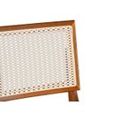 Ver imagem 4 de Banqueta Alta Roma Rattan Luxo Balcão Banco Puff Pés Madeira em Madeira Maciça Premium Cor Cinza