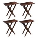 Ver imagem 1 de Kit 4 Mesas Aparadores Compacto 43x68 Madeira Dobravel Bares Imbuia / Liso