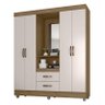 Guarda Roupa Casal Capela e Cômoda 4 Gavetas Lite Nature Off White – Móveis Leão - 2