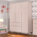 Ver mais imagens de Cômoda e Guarda Roupa Infantil Retro Alice Rosa Acetinado - Phoenix Baby