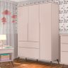 Cômoda e Guarda Roupa Infantil Retro Alice Rosa Acetinado - Phoenix Baby - 8