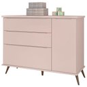 Ver imagem 2 de Cômoda e Guarda Roupa Infantil Retro Alice Rosa Acetinado - Phoenix Baby