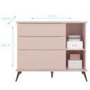 Ver imagem 4 de Cômoda e Guarda Roupa Infantil Retro Alice Rosa Acetinado - Phoenix Baby