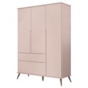 Ver imagem 6 de Cômoda e Guarda Roupa Infantil Retro Alice Rosa Acetinado - Phoenix Baby