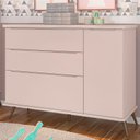 Ver imagem 5 de Cômoda e Guarda Roupa Infantil Retro Alice Rosa Acetinado - Phoenix Baby