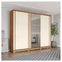 Ver imagem 1 de Guarda Roupa Casal Ambiente Fazano 3 Portas Deslizantes Nature Off White - Henn