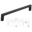 Ver imagem 2 de Kit 25 Puxadores Alça Mano 12,8cm Preto Armários Bigfer Portas Gavetas