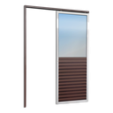 Ver imagem 1 de Porta Correr Susp.Meia Veneziana Meia Vidro Esq L.25 Mix Corten 210x90 Brimak