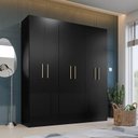 Ver imagem 7 de Guarda Roupa Casal Ipê 6 Portas Preto Fosco - Kits Paraná